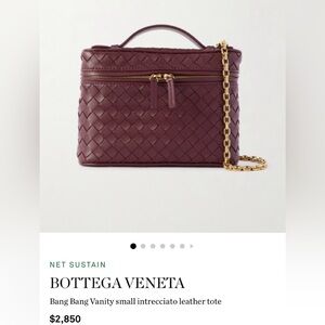 Brand new bottega veneta bang bang vanity small intrecciato leather tote $2850